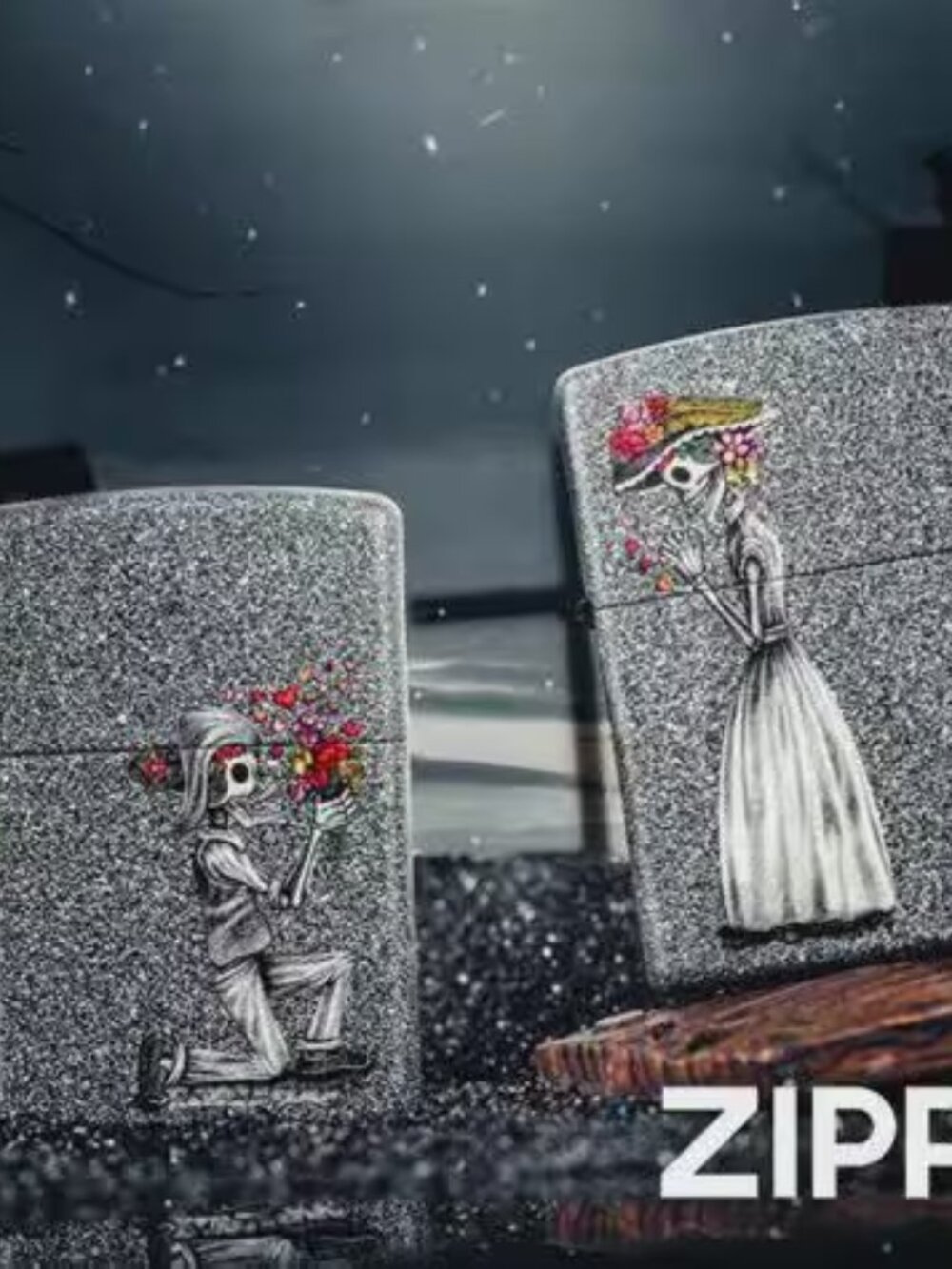 Amazing Lovers Heart 2 Zippo Lighter Gift Set